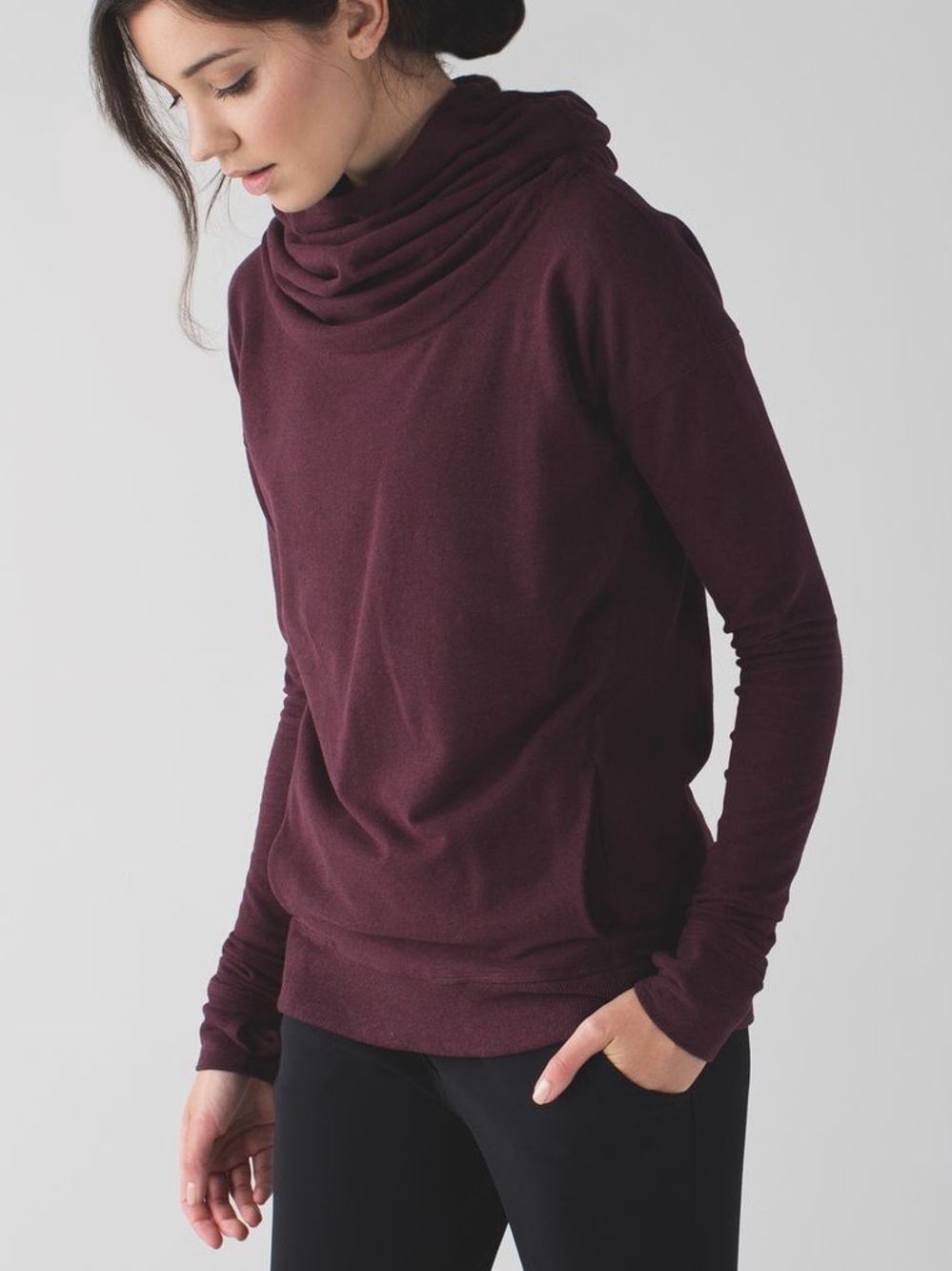 Lululemon Stress Less Hoodie - Size 6, Heather Bordeaux